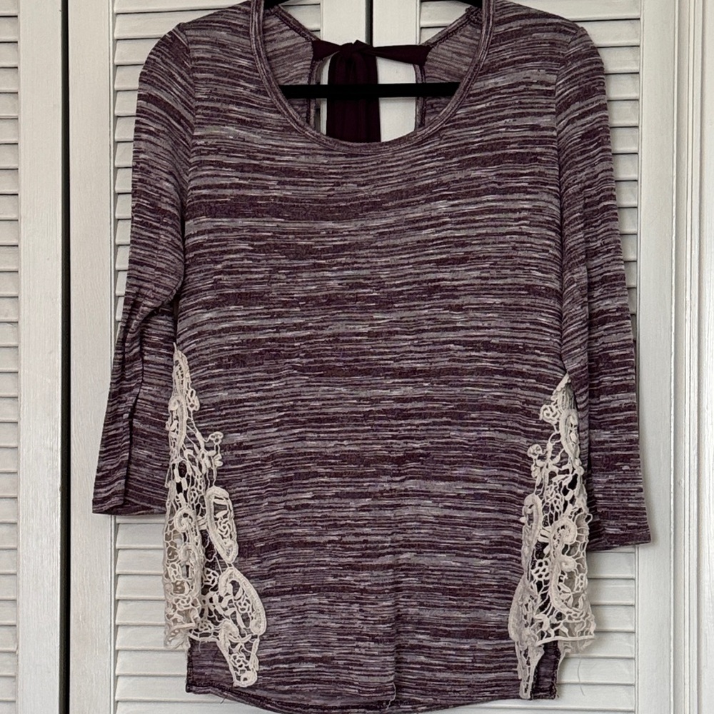 Elegant Plum Lace Women's Blouse